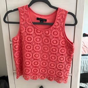 Slightly cropped pink lace top